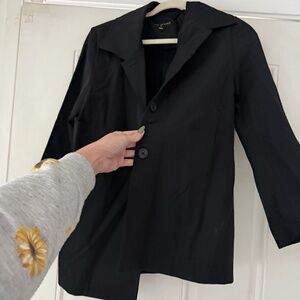 Sophisticated Perri Cutten fitted stylish, long, professional Black Trench Coat